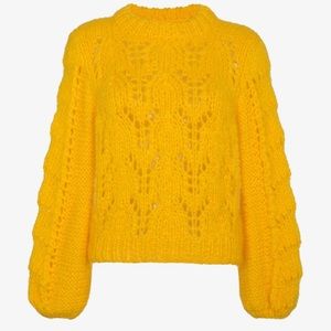 Ganni Julliard Mohair sweater in lemon XS